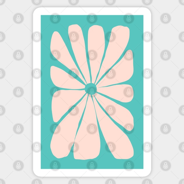 Pink, Teal Modern Flower Sticker by tramasdesign